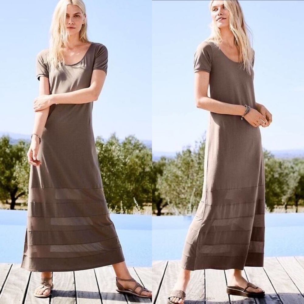 GARNET HILL Organic Cotton Jersey Maxi Dress Medium in Excellent used condition